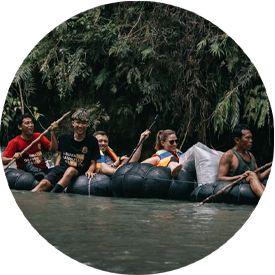 jungle tubing in sumatra